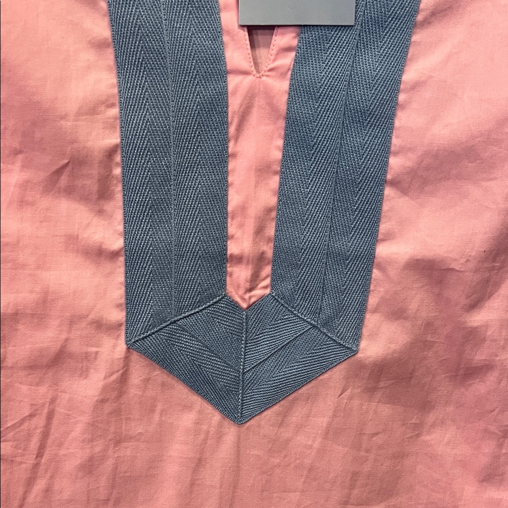 Sail to Sable Pink Long Sleeve Tunic with Blue Trim - Picture 4 of 4
